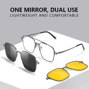 แว่นกันแดด2025แบบ2 in 1หรูหราสำหรับผู้ชายและผู้หญิงกระจกแขนแม่เหล็กโพลาไรซ์แบบเปียกไล่ระดับสีในเวลากลางคืน - Product Image 5