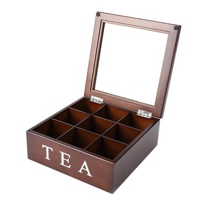 Wooden coffee storage box tea box desktop storage box