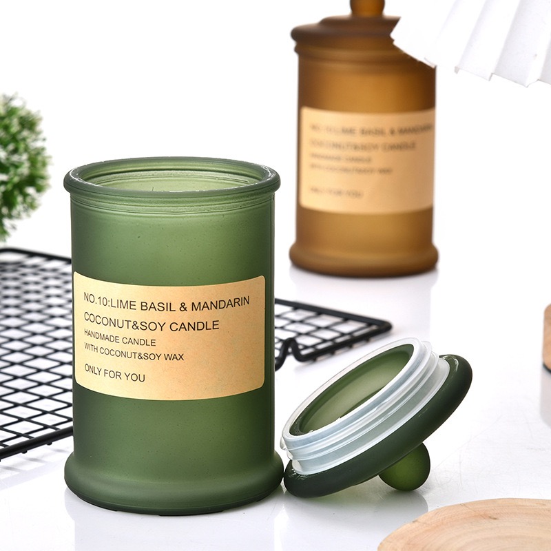 Wholesale Heat Resistant Customized Color Glass Jar Candle Private Label