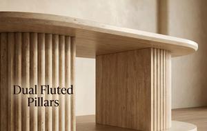 <span class=keywords><strong>Mesa</strong></span> de <span class=keywords><strong>Centro</strong></span> de <span class=keywords><strong>Travertino</strong></span> con Diseño de Columna Romana, Estilo Japandi para Sala de Estar - Product Image 6