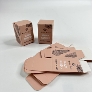 Boîte en papier cosmétique personnalisée, boîte d'emballage pour éponge de maquillage, boîte cadeau pliable en papier pour emballage d'éponge de maquillage - Product Image 3