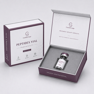 Boîte en carton rigide de luxe avec fermeture magnétique et logo personnalisé, en forme de livre, pour l'emballage de flacons de peptides - Product Image 3