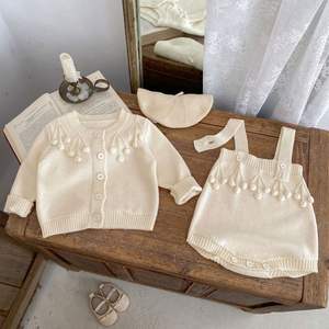 Engepapa Herbst Baby Kleidung Baumwolle Mädchen Strick Cardigan Mantel Stram pler 2 Pcs Set Mode Baby Jacken - Product Image 4