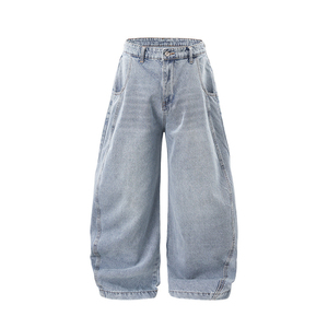 Dạo phố Quần bò Y2K người đàn ông siêu rộng chân Scimitar quần <span class=keywords><strong>Stack</strong></span> jeans râu ria quá khổ rộng Baggy Jeans - Product Image 5