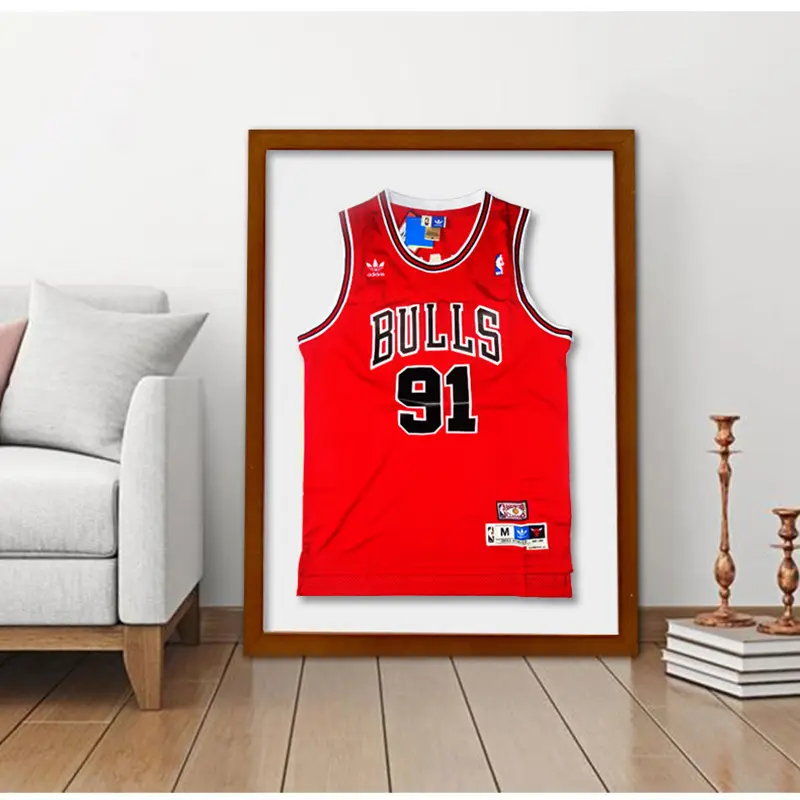 Hot Sale Customized Wooden Shadow Box Clothing Jersey Frame Display Case For Man