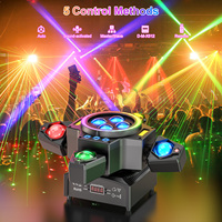 UKING 4 bras, projecteur laser pour scène, fête, lumière de scène, 120W, RGBW, LED, tête mobile, DMX 512, commande vocale pour DJ, bar, salle de danse, club