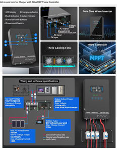 Convertisseur solaire à onde sinusoïdale pure 4KW 110V avec contrôleur MPPT intégré 140A, convertisseur monophasé basse fréquence pour système solaire hybride - Product Image 5