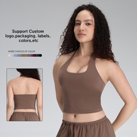 Camisetas sin mangas con cuello halter para mujer, personalizadas con logotipo, ligeras, suaves y cómodas, de secado rápido, sexys, para entrenamiento, fitness, verano, ropa deportiva.