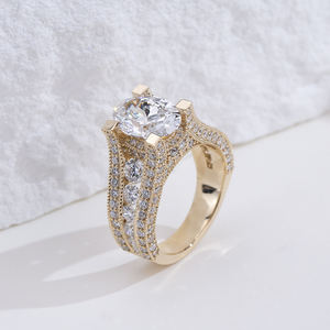 Bague en diamant ovale en or 14 carats Messi Jewelry MSR-2045 pour femmes - Product Image 3