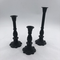 Ensemble de chandeliers vintage en fonte noire, ornés et faits à la main, avec revêtement en poudre, durables, pour la maison et la table à manger