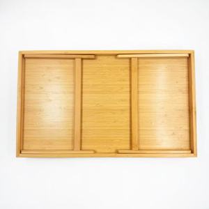ถาดเสิร์ฟไม้ไผ่ลายก้างปลา 61x30x32 ซม. สำหรับชา ขนม ของว่าง ใช้ในบ้าน - Product Image 2