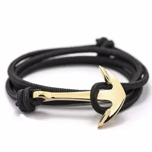 Multicouche punk style hommes faits à la main crochet d'ancrage bracelet paracorde corde en nylon viking empilable bracelet