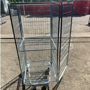 औद्योगिक धातु उच्च क्षमता जस्ता गैल्वेनाइज्ड लॉकयोग्य ढहने वाले रोल केज ट्रॉली - Product Image 4