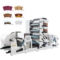 Entièrement automatique 2 3 4 6 couleur papier tasse étiquette imprimante UV plastique adhésif Flexo impression rainurage machine de découpe prix