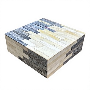 Caja de Joyería con Incrustaciones de Hueso PrestigeCraft, Organizador Decorativo Hecho a Mano de Primera Calidad con Elegante Patrón Abstracto Monocromático para Artículos de Lujo - Product Image 1