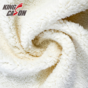 Kingcason 100% poliestere riciclato all'ingrosso su misura produttore cinese caldo bianco Sherpa tessuti per la casa - Product Image 1