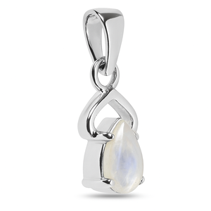 จี้รูปหยดน้ำมูนสโตนชุบโรเดียมบนเงินสเตอร์ลิง - Product Image 5