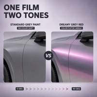 Film de protection de peinture (PPF) TPU 7,5 mil auto-réparant et résistant aux rayures, effet irisé gris-rouge changeant de couleur, vente en gros