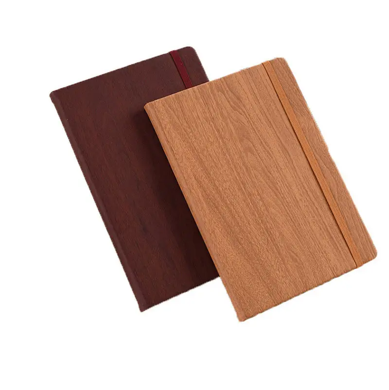 Luxury Promotional Gifts Corporate Gift Ideas Business Notebook A5 Wood Grain Binding Book Diary Notebook Leather Notebook