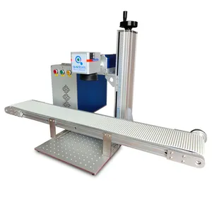 Machine de marquage laser mini carte de crédit en métal acier inoxydable marbre granit machine de gravure laser avec convoyeur