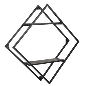 Estante de Pared de la Mejor Calidad, Estante de Pared de Hierro y Madera, Acabado Negro, Material de Metal Negro/Madera de Mango, Precio al por Mayor - Product Image 1