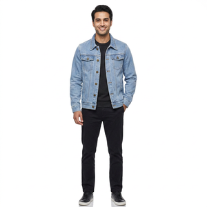 2023 primavera nuova giacca Casual da uomo in cotone Denim <span class=keywords><strong>stile</strong></span> classico <span class=keywords><strong>abbigliamento</strong></span> di marca <span class=keywords><strong>maschile</strong></span> lavato Retro blu Jeans giacca Bomber - Product Image 1