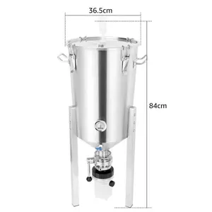 30L inoxidável fermentador cônico Beer Brewing Equipment Home Brewery 304 Aço Inoxidável Fermentação Tanque com coleção 1200ml