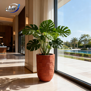 Macetas Modernas y Creativas de Fibra de Vidrio Marrón con Patrones Irregulares para Plantas, Decoración de Jardines, Salas de Estar y Pisos - Product Image 5