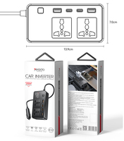 Convertisseur de courant pour voiture Yesido VC07 12V vers 200V avec interrupteur indépendant, protections multiples, USB QC3.0 + Type-C PD, charge rapide 200W