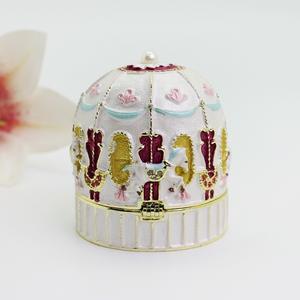 Boîte de rangement vintage et décorative en forme de <span class=keywords><strong>yourte</strong></span> mongole moderne en émail fait main, <span class=keywords><strong>petite</strong></span> et rectangulaire, pour cadeaux et bibelots - Product Image 4