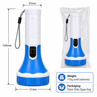 Lampe torche LED portable, alimentée par 3 piles AAA, lampe de secours, interrupteur coulissant, projecteur portatif avec cordon pour la maison, les intempéries et la randonnée