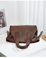 Sac fourre-tout de luxe en cuir PU souple pour femme, grande capacité, couleur unie, résistant à l'eau, sac à bandoulière toutes saisons