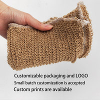 Sac d'emballage personnalisé avec logo, vente en gros du fabricant, brosse corporelle en chanvre écologique pour le bain exfoliant