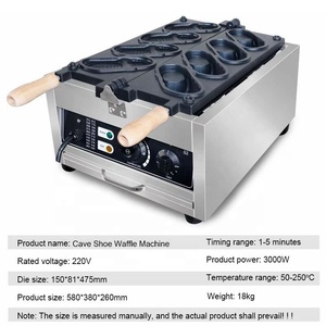 Machine de fabrication de gaufres électriques en forme de chaussures Revêtement antiadhésif Machine à pain en forme de <span class=keywords><strong>chaussure</strong></span> 4 pièces Baker Commercial - Product Image 3