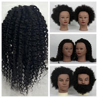 Tête de mannequin en cheveux humains naturels Remy pour la formation en coiffure, la coupe de cheveux, le tressage, la pratique en salon, tête réglable, style Yaki