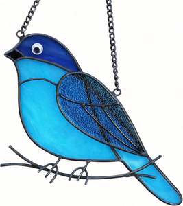 Hummingbird Stained Glass <b>Bird</b> Window Hanging Sun Catcher Window Wall Home Yard Balcony Garden <b>Decor</b> Gifts for Mom <b>Bird</b> Lovers - Product Image 5