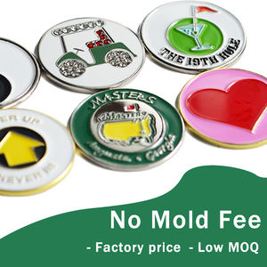 Marqueur de balle de golf magnétique en émail souple, prix d'usine, marqueur de balle de golf Masters, accessoires de golf - Product Image 2