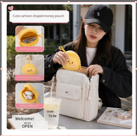 Dompet Koin Lucu untuk Wanita, Gantungan Kunci Dompet Koin Imut, Dompet Plush Kecil Kawaii untuk Anak Perempuan, Dompet Uang Receh dengan Gantungan Kunci