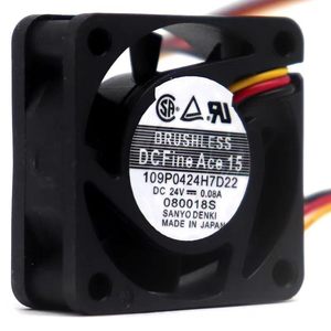 พัดลมไร้แปรงถ่าน Sanyo Denki รุ่น 109P0424H7D22 แรงดันไฟฟ้า 24V 0.08A สำหรับระบายความร้อนในงานอุตสาหกรรม - Product Image 2