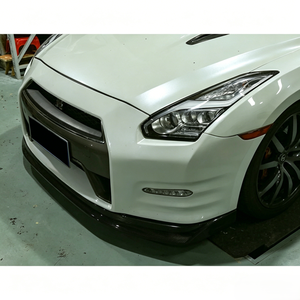 Divisor de Parachoques Delantero de Fibra de Carbono Estilo ZELE para Nissan GT-R R35 2008-2016, Protector de Alerón Delantero - Product Image 4