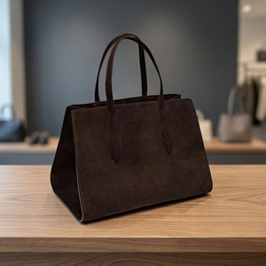 Sac fourre-tout minimaliste en cuir véritable pour femme, design ouvert, détails boutonnés, chaînes, logo en pierre, imprimés animaliers - Product Image 6