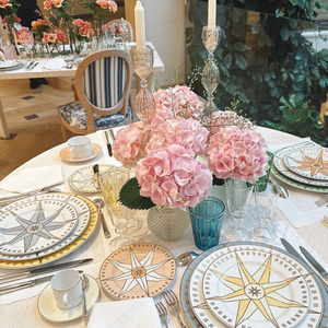 Assiette plaquée or de la série Lucky Star Compass, assiette européenne haut de gamme, luxe léger, assiette occidentale - Product Image 5