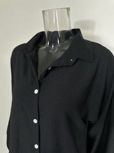 Camisa de Manga Larga para Mujer, Tallas Grandes, con Botones y Cuello de Solapa, Estilo Casual, Color Sólido, para Otoño e Invierno, Dropshipping Shopify - Product Image 6