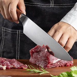 Couteau de Chef Professionnel 8 pouces en Acier Damas à Haute Teneur en Carbone, Lame Courbée Tranchante avec Manche Riveté, pour Découpe de Viande et Tranchage en <span class=keywords><strong>Cuisine</strong></span> - Product Image 3