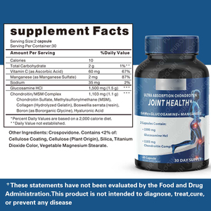 Compléments alimentaires pour les articulations, marque privée OEM, glucosamine, chondroïtine, MSM, capsules, soutien articulaire, os, 500 mg MSM, <span class=keywords><strong>calcium</strong></span> - Product Image 5