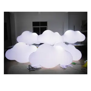 customized Advertising Large Hanging Decor ceiling air balloon cloud with LED lights inflatable hanging white cloud balloon