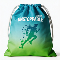 Sac à dos personnalisé avec cordon de serrage pour marathon, sac cadeau pour événement de course, sac de sport imprimé pour kit de course, idéal pour les voyages, le quotidien, les événements de football et la promotion