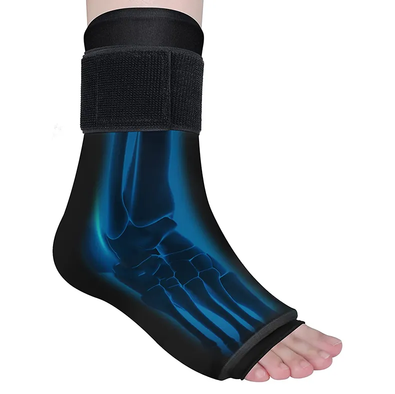 Özel ayak bileği topuk ayak buz paketi Wrap kullanımlık jel soğuk paketleri ile yaralanmalar için Brace soğutma sıkıştırma tedavisi