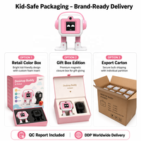 Robot de bureau éducatif AiJH EMO Ai, compagnon intelligent, chat interactif, danse, lumière et son, kit DIY avec charge Type-C
