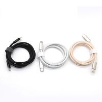 Kabel Data USB-C ke Type-C 240W 5A Pengisian Cepat, Berbahan Nilon Kepang 2M untuk Ponsel & Printer